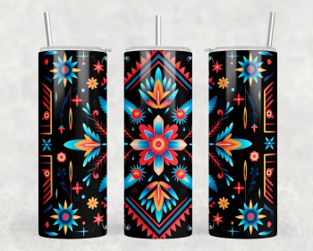 Neon Aztec|Skinny Tumbler|Optional Bluetooth Speaker| Speaker Color Varies (Color: 226222005)