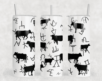 Cows and Brands|Skinny Tumbler|Optional Bluetooth Speaker| Speaker Color Varies (Color: 230313102)