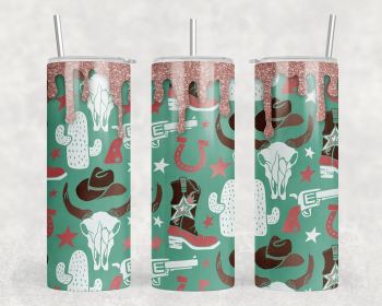 Cactus faux glitter Drip|Skinny Tumbler|Optional Bluetooth Speaker| Speaker Color Varies (Color: 231512188)