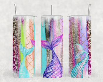 Mermaid Tails|Skinny Tumbler|Optional Bluetooth Speaker| Speaker Color Varies (Color: 232021940)