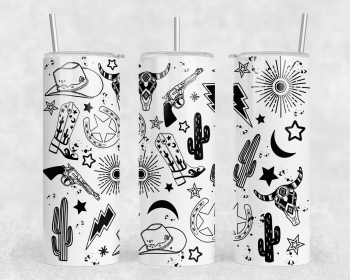 Western Collage |Skinny Tumbler|Optional Bluetooth Speaker| Speaker Color Varies (Color: 233620131)