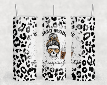 Dead Inside But Caffeinated|Skinny Tumbler|Optional Bluetooth Speaker| Speaker Color Varies (Color: 236621070)