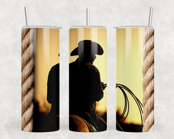 Cowboy|Skinny Tumbler|Optional Bluetooth Speaker| Speaker Color Varies (Color: 237213061)