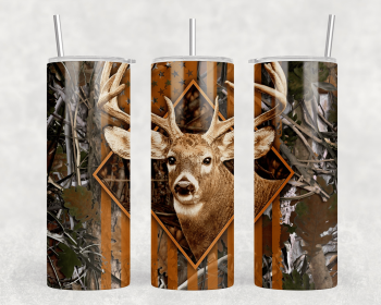 Camo Deer |Skinny Tumbler|Optional Bluetooth Speaker| Speaker Color Varies (Color: 239320838)