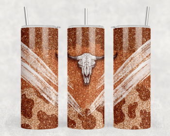Bull Skull|Skinny Tumbler|Optional Bluetooth Speaker| Speaker Color Varies (Color: 242112052)