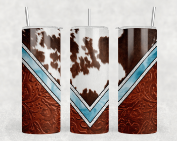 faux cowhide faux leather|Skinny Tumbler|Optional Bluetooth Speaker| Speaker Color Varies (Color: 243214064)