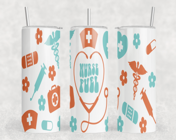 Nurse Fuel|Skinny Tumbler|Optional Bluetooth Speaker| Speaker Color Varies (Color: 248117177)