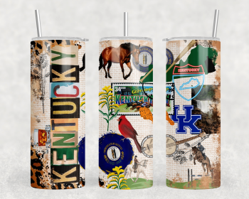 Kentucky - 20 oz Steel Skinny Tumbler - Optional Blue Tooth Speaker - Speaker Color will Vary (Color: 255921742)