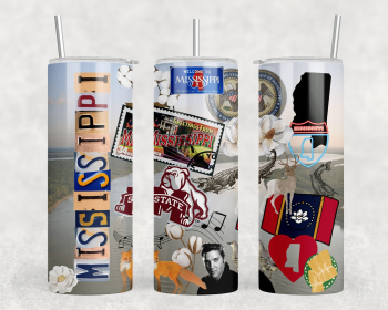 Mississippi - 20 oz Steel Skinny Tumbler - Optional Blue Tooth Speaker - Speaker Color will Vary (Color: 256621959)