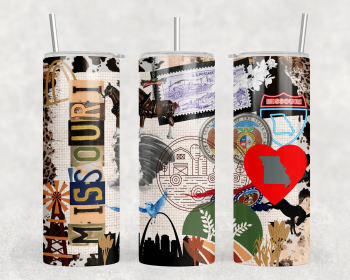 Missouri - 20 oz Steel Skinny Tumbler - Optional Blue Tooth Speaker - Speaker Color will Vary (Color: 256716776)