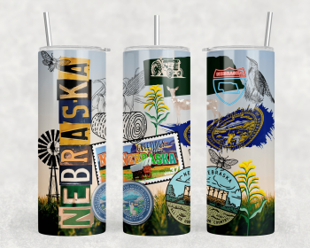 Nebraska - 20 oz Steel Skinny Tumbler - Optional Blue Tooth Speaker - Speaker Color will Vary (Color: 257622002)