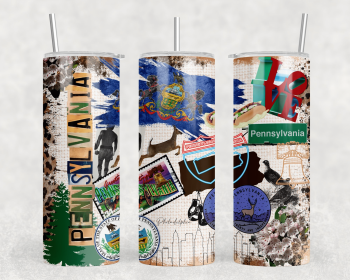 Pennsylvania - 20 oz Steel Skinny Tumbler - Optional Blue Tooth Speaker - Speaker Color will Vary (Color: 258817528)