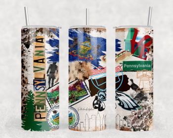 Pennsylvania - 20 oz Steel Skinny Tumbler - Optional Blue Tooth Speaker - Speaker Color will Vary (Color: 258917527)