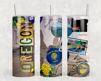 Oregon - 20 oz Steel Skinny Tumbler - Optional Blue Tooth Speaker - Speaker Color will Vary (Color: 259117336)