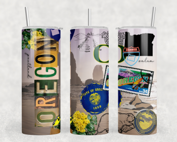 Oregon - 20 oz Steel Skinny Tumbler - Optional Blue Tooth Speaker - Speaker Color will Vary (Color: 259222096)