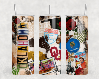 Oklahoma - 20 oz Steel Skinny Tumbler - Optional Blue Tooth Speaker - Speaker Color will Vary (Color: 259317294)