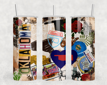 Oklahoma - 20 oz Steel Skinny Tumbler - Optional Blue Tooth Speaker - Speaker Color will Vary (Color: 259422089)