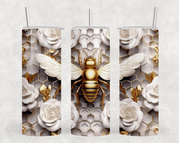 Bee - 20 oz Steel Skinny Tumbler - Optional Blue Tooth Speaker - Speaker Color will Vary (Color: 260511726)