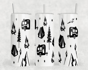Camping|Skinny Tumbler|Optional Bluetooth Speaker| Speaker Color Varies (Color: 266012559)