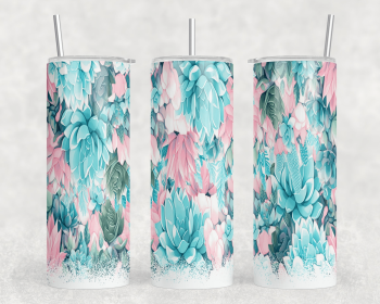 Succulents|Skinny Tumbler|Optional Bluetooth Speaker| Speaker Color Varies (Color: 267718859)