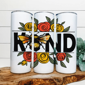 Bee Kind|Skinny Tumbler|Optional Bluetooth Speaker| Speaker Color Varies (Color: 272611750)