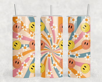 Retro Smile|Skinny Tumbler|Optional Bluetooth Speaker| Speaker Color Varies (Color: 273018140)