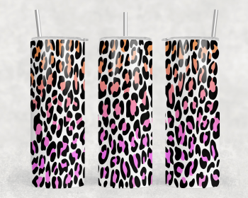 Leopard Print|Skinny Tumbler|Optional Bluetooth Speaker| Speaker Color Varies (Color: 273616272)