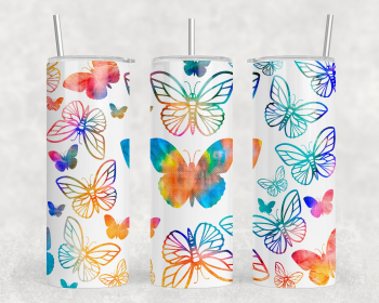 Butterflies|Skinny Tumbler|Optional Bluetooth Speaker| Speaker Color Varies (Color: 274320747)