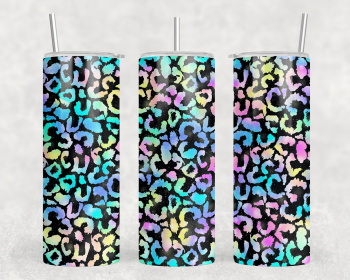 Neon Leopard Print|Skinny Tumbler|Optional Bluetooth Speaker| Speaker Color Varies (Color: 274716999)