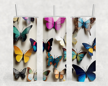 Butterflies|Skinny Tumbler|Optional Bluetooth Speaker| Speaker Color Varies (Color: 275020746)