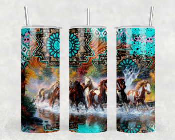 Horses|Skinny Tumbler|Optional Bluetooth Speaker| Speaker Color Varies (Color: 276221622)