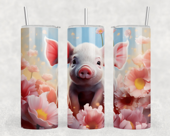 Pig|Skinny Tumbler|Optional Bluetooth Speaker| Speaker Color Varies (Color: 280522152)
