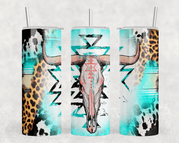 Western Bull Skull|Skinny Tumbler|Optional Bluetooth Speaker| Speaker Color Varies (Color: 280822757)