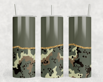 Camo|Skinny Tumbler|Optional Bluetooth Speaker| Speaker Color Varies (Color: 281320854)