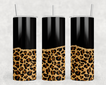 Leopard Print|Skinny Tumbler|Optional Bluetooth Speaker| Speaker Color Varies (Color: 281616271)