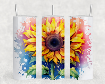 Rainbow Sunflower |Skinny Tumbler|Optional Bluetooth Speaker| Speaker Color Varies (Color: 282118004)