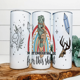 Not Enough Sage For This Shit|Skinny Tumbler|Optional Bluetooth Speaker| Speaker Color Varies (Color: 282917103)
