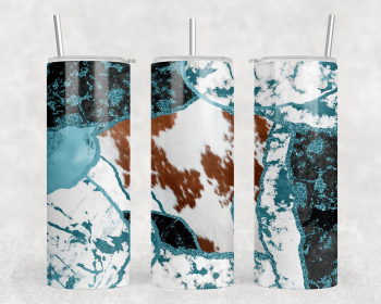 faux cowhide Marble|Skinny Tumbler|Optional Bluetooth Speaker| Speaker Color Varies (Color: 285514134)