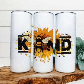 Bee Kind|Skinny Tumbler|Optional Bluetooth Speaker| Speaker Color Varies (Color: 285911749)