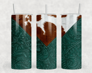 faux cowhide faux leather|Skinny Tumbler|Optional Bluetooth Speaker| Speaker Color Varies (Color: 286314062)