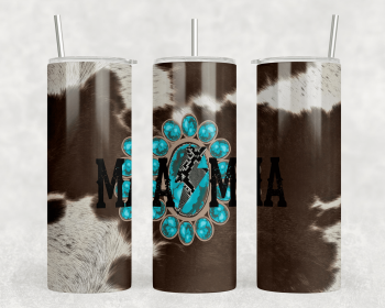 faux cowhide Mama|Skinny Tumbler|Optional Bluetooth Speaker| Speaker Color Varies (Color: 287514127)