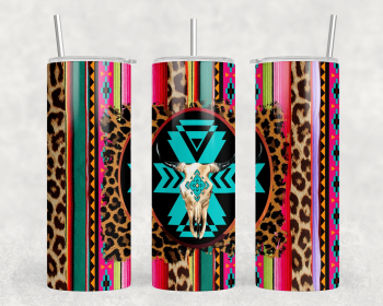 Serape bull Skull|Skinny Tumbler|Optional Bluetooth Speaker| Speaker Color Varies (Color: 287722319)