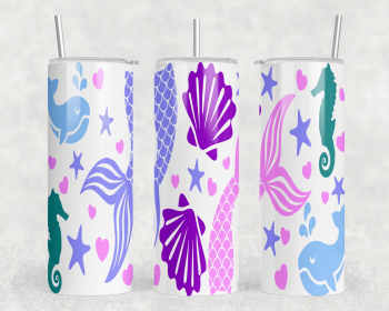 Mermaid Tails|Skinny Tumbler|Optional Bluetooth Speaker| Speaker Color Varies (Color: 288516705)