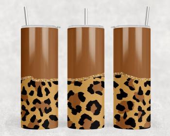 Leopard Print|Skinny Tumbler|Optional Bluetooth Speaker| Speaker Color Varies (Color: 289021819)