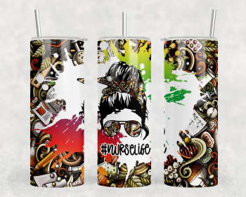 Nurse Life|Skinny Tumbler|Optional Bluetooth Speaker| Speaker Color Varies (Color: 289617191)