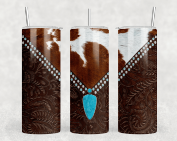 faux cowhide faux leather|Skinny Tumbler|Optional Bluetooth Speaker| Speaker Color Varies (Color: 290114059)