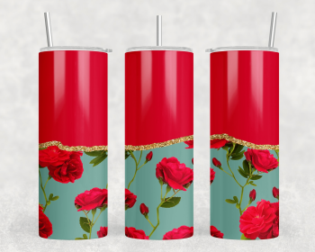 Roses|Skinny Tumbler|Optional Bluetooth Speaker| Speaker Color Varies (Color: 290522293)