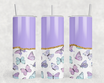 Butterflies|Skinny Tumbler|Optional Bluetooth Speaker| Speaker Color Varies (Color: 291120744)