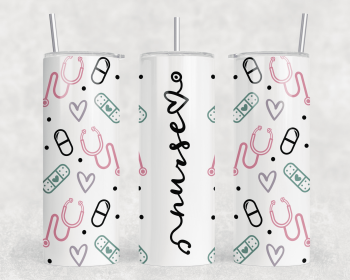 Nurse|Skinny Tumbler|Optional Bluetooth Speaker| Speaker Color Varies (Color: 291522066)