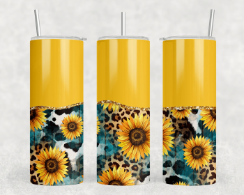Sunflower|Skinny Tumbler|Optional Bluetooth Speaker| Speaker Color Varies (Color: 291919111)